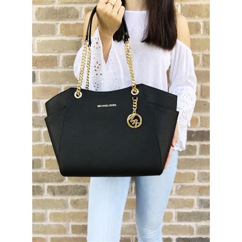 michael michael kors signature jet set chain shoulder tote|michael kors jet set saffiano.